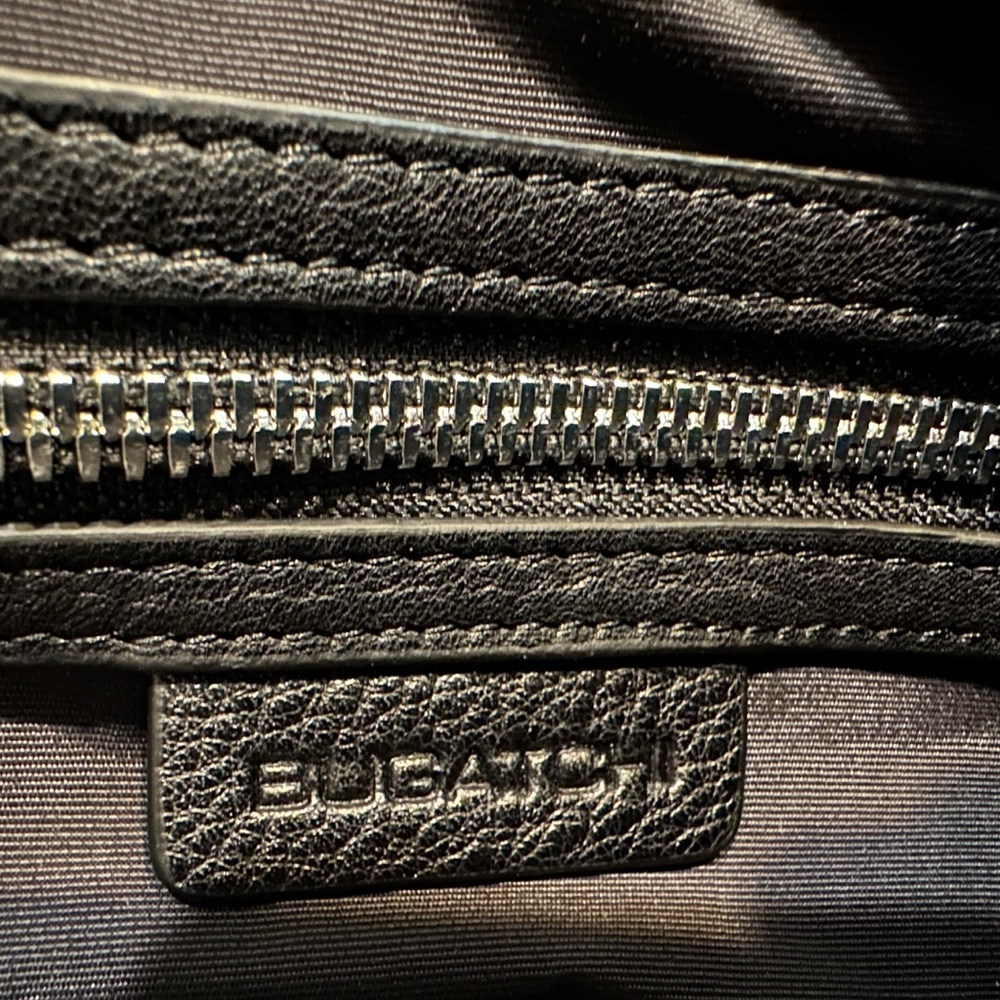 Bugatchi Black Pebbled Leather Messenger Bag Crossbody Laptop Bag NWT - Picture 2 of 14
